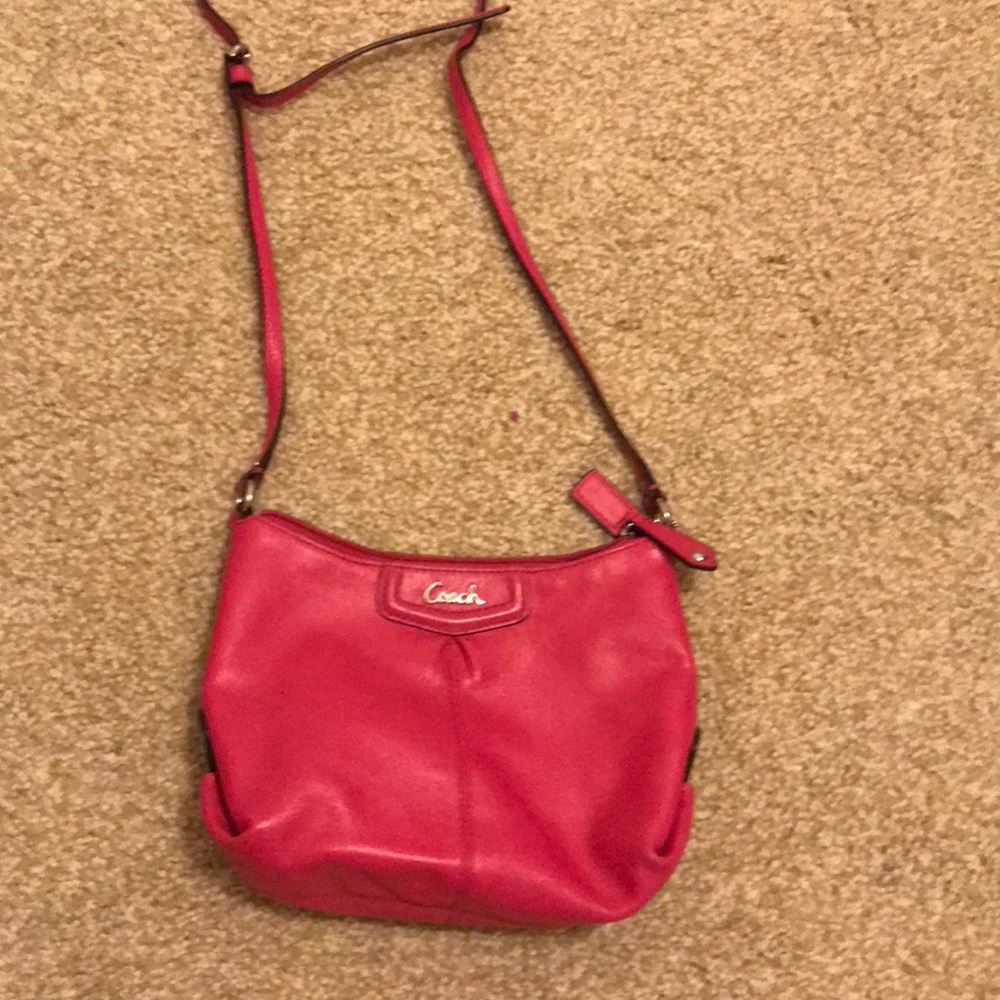 Coach pink leather crossbody purse - Picture 2 of 3